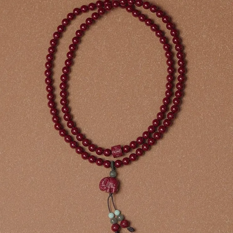 高含量朱砂手链108颗紫金砂佛珠景区