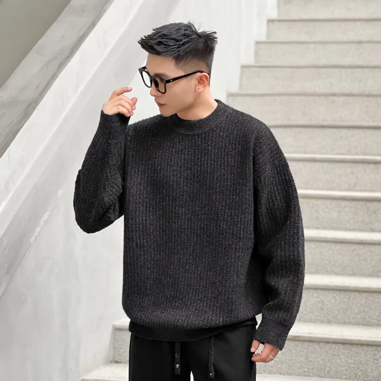二十二号穿搭【舒适肌理感】冬季圆领高级感保暖宽松针织毛衣打底衫