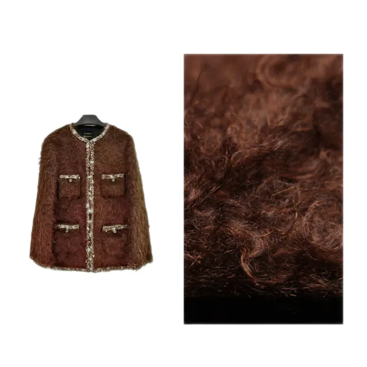 【纸醉金迷】新款氛围感马海毛长毛精致小香拉毛外套