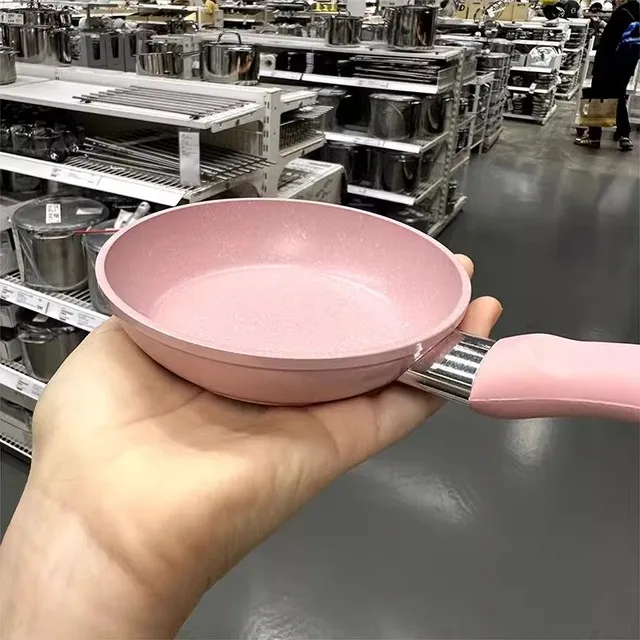 迷你小号儿童专用小煎锅平底锅12cm奶锅小锅套装小孩做饭厨具真实