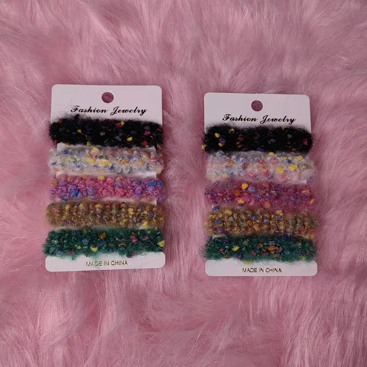 炫彩百搭毛线针织发圈耐用高弹力毛巾圈加粗橡皮筋扎头发绳