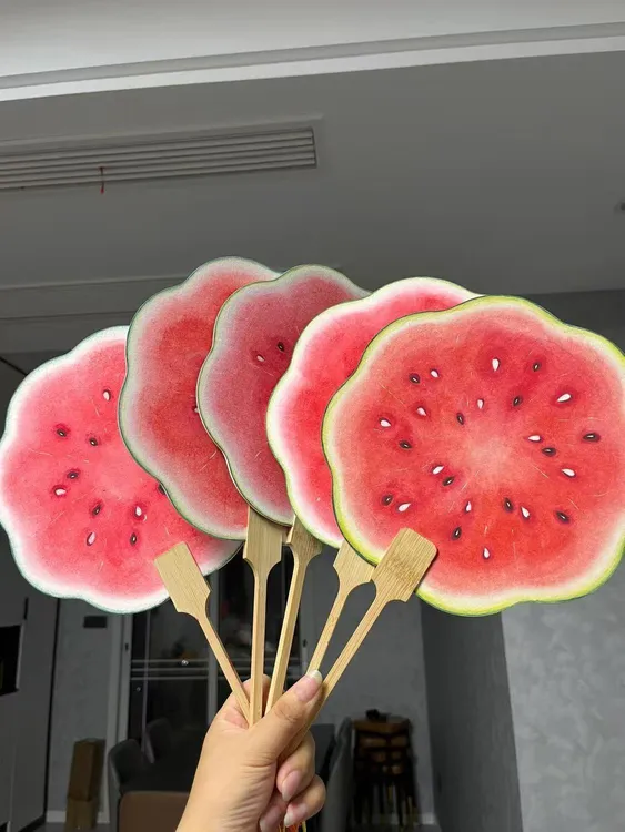 仿真西瓜团扇ins高颜值夏日清凉甜甜扇子送闺蜜礼物暖场道具团扇