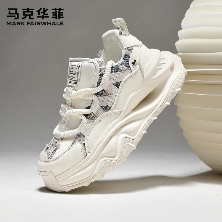 马克华菲男鞋2025新款老爹鞋男士运动休闲鞋厚底增高冬季鞋子男款