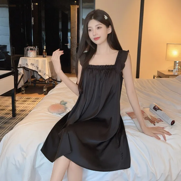 高档冰丝吊带睡裙女夏季薄款性感纯欲风网红洋气爆款2025新款睡衣