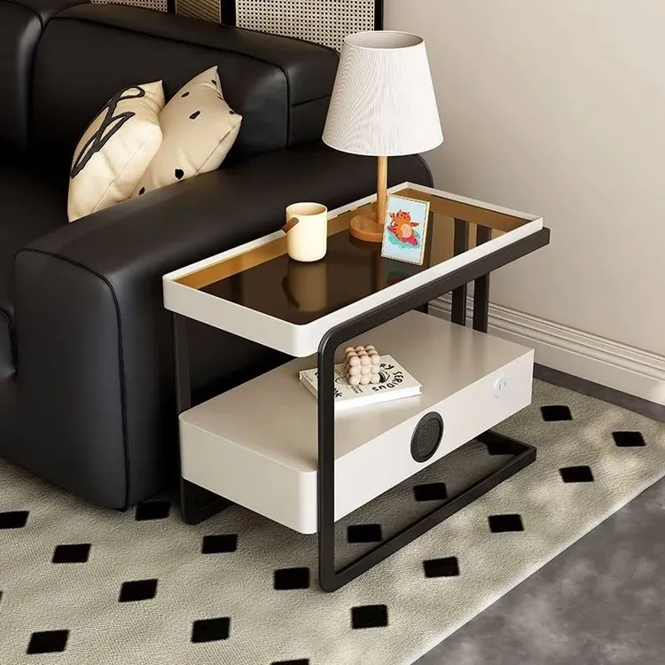 边柜沙发边几侧边柜家用客厅茶几智能沙发置物柜移动轻奢蓝牙轻奢