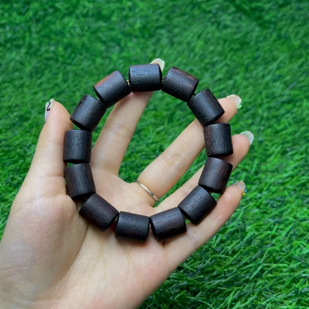 天然小叶降真香手串1.8*1.3桶珠单圈上品香紫红油软糖金丝猫猫推