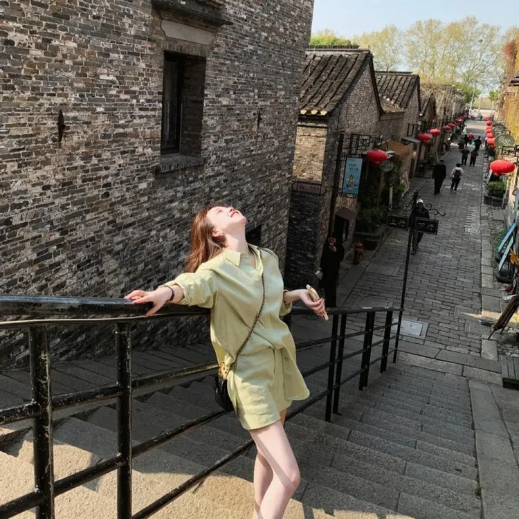 B321+B322夏季穿搭高级感气质休闲长袖衬衫上衣搭配裤裙两件套装