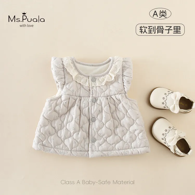 【Ms.Puala米朵初语】婴幼儿马甲女宝宝秋冬无袖开衫棉服马夹棉马褂