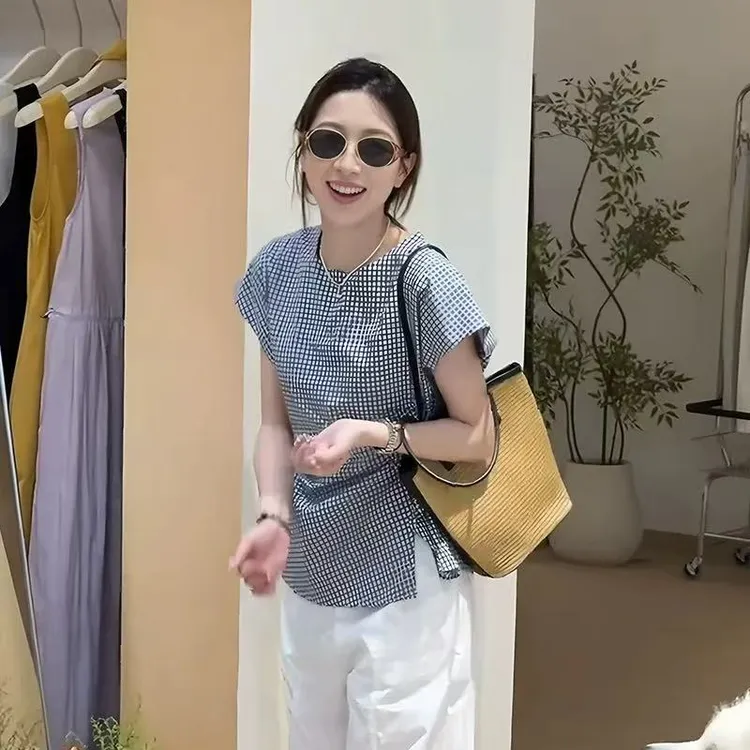 【运费补贴】016韩系高级感褶皱飞飞袖衬衫女小个子气质独特上衣