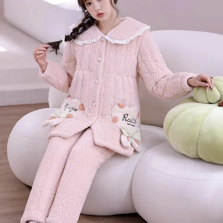 2610孕妇保暖冬款外穿秋冬季加厚套装睡衣