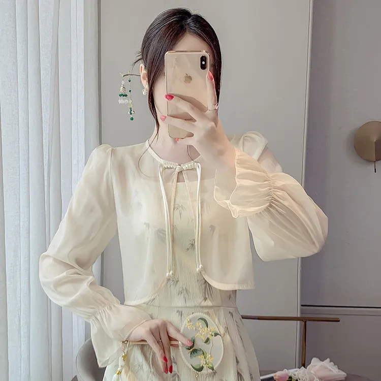 百搭防晒衣女夏季2025年新款配裙子长袖外搭开衫短款小披肩薄外套