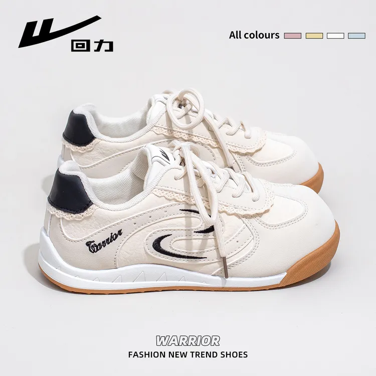 回力小白鞋女2026春季新款奶油白泡芙鞋学生小众耐磨软底德训鞋子商品图