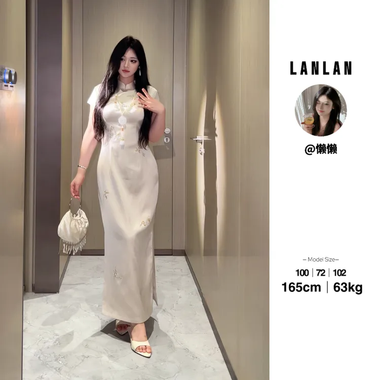 Lanlan现货【一笑倾城】新中式国风旗袍高级感修身显瘦连衣裙