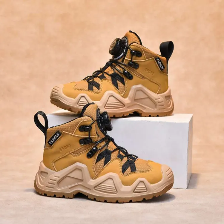 男童鞋子秋冬新款防水户外儿童登山鞋越野防滑软底加绒女童运动鞋