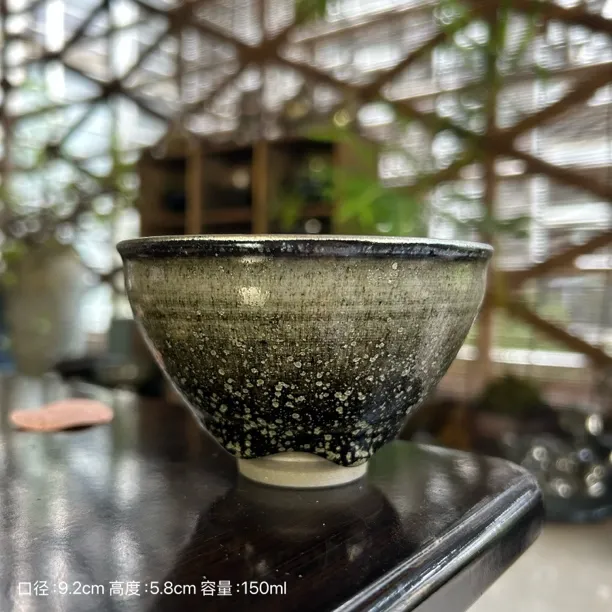 【贵稀堂】龙窑柴烧 建窑建盏纯手工高端主人杯茶末玉束口盏陶瓷