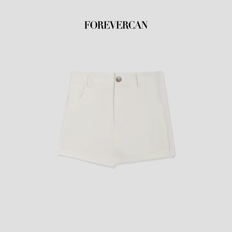 FOREVERCAN“全勤短裤”极简风纯色高弹高腰百搭短裤SP20879B