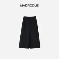 MADRCOUE 七分高腰前开叉显瘦显高半裙605523