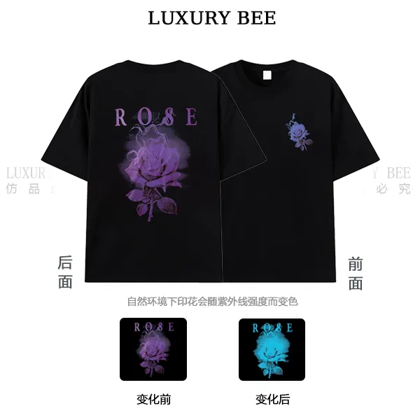【现货100%重磅棉】 Luxury Bee【超级玫瑰】HKCZ-2025新款男女T恤