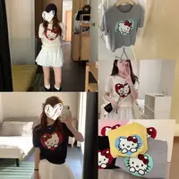 58161 韩系简约可爱kitty猫毛衣短袖（衣长50）