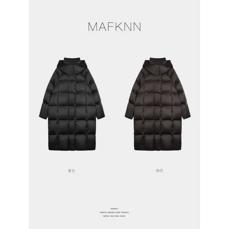 MAFKNN/玛肯时尚休闲简约冬季中长款95白鹅绒羽绒服MK13607