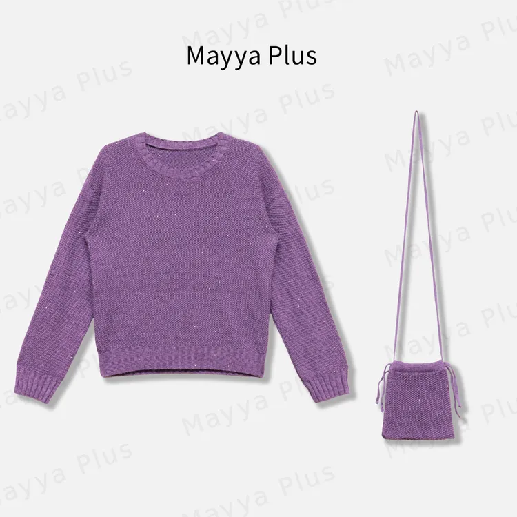 【相遇草】Mayya Plus麦芽定制韩系流光风百搭针织衫毛衣女32537532