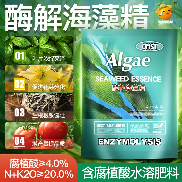 酶解海藻精天然片状海藻原粉水溶肥生根壮苗冲施腐殖酸新型肥料