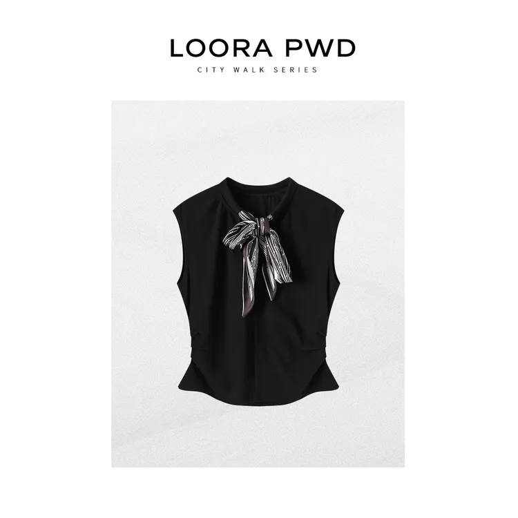 LOORAPWD/罗拉密码 薄款收腰带丝巾背心25CJBA0156Y