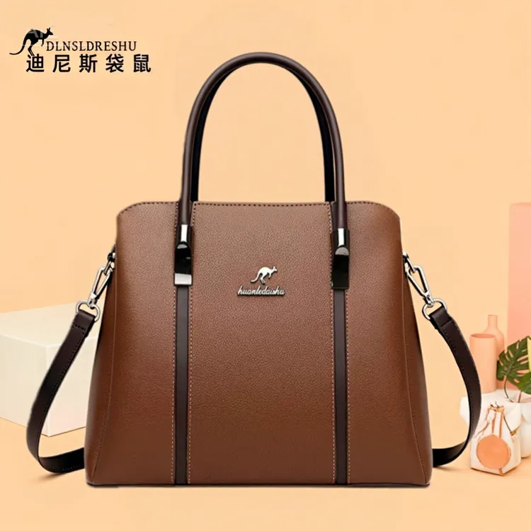 可折叠单肩款通勤斜挎包单肩妈妈肩包包包女款百搭气质牛皮女包