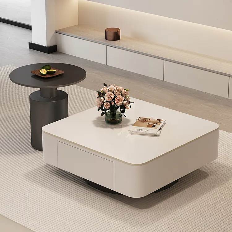 创意岩板方形茶几客厅家用现代简约小户型轻奢高级感大小茶桌组合