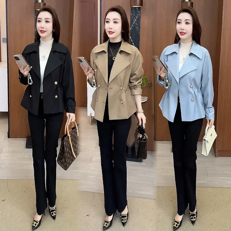 短款风衣外套女春秋2025今年流行新款小个子收腰显瘦时尚休闲上衣