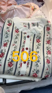 【23】玫瑰短袖短裤长裤带胸垫睡衣家居服套装 云朵棉少女 