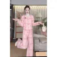 【WY】蜜桃~原版设计冬季甜美气质轻奢新年90羽绒小香风套装
