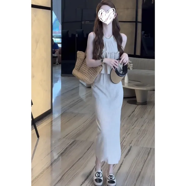 夏季穿搭一整套时尚露肩小衫半身裙两件套韩系炸街减龄辣妹套装女