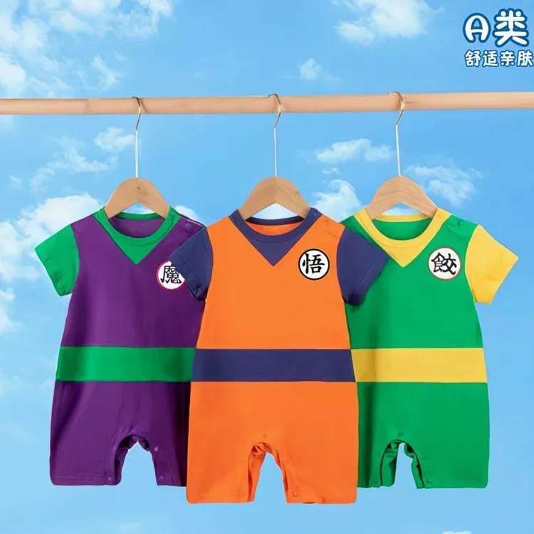 婴儿衣服夏季七龙珠悟空魔童饺子新生儿男宝宝外出爬服可爱连体衣
