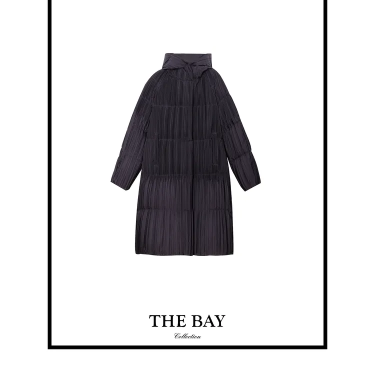 TheBay【罗马柱】90白鹅绒泡芙压褶三宅羽绒服Bay2SDZR0331