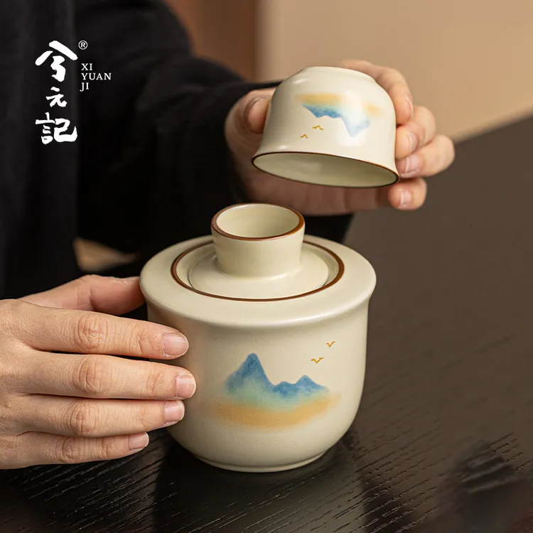 兮元记故宫文创当代汝窑温酒器热酒烫酒壶家用陶瓷酒具白酒黄酒杯