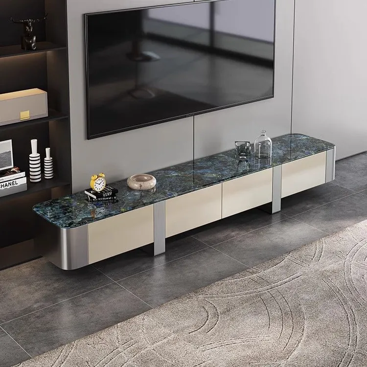 2024轻奢微晶石电视柜茶几组合小户型现代简约电视机柜欧式电视柜