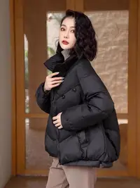 立领羽绒服女短款宽松显瘦冬季百搭外套HS0908