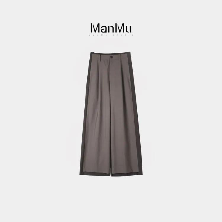 满目ManMu 【张琪专属】高级定制秋季时尚百搭羊毛长裤350411