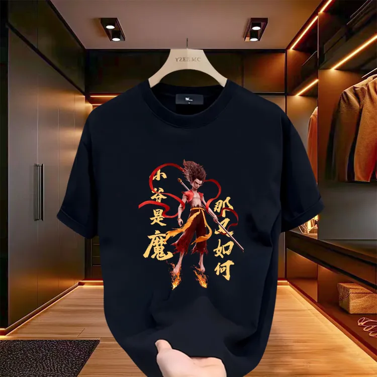 国潮短袖男t恤夏季2025爆款潮牌设计师小众男装重磅纯棉休闲上衣