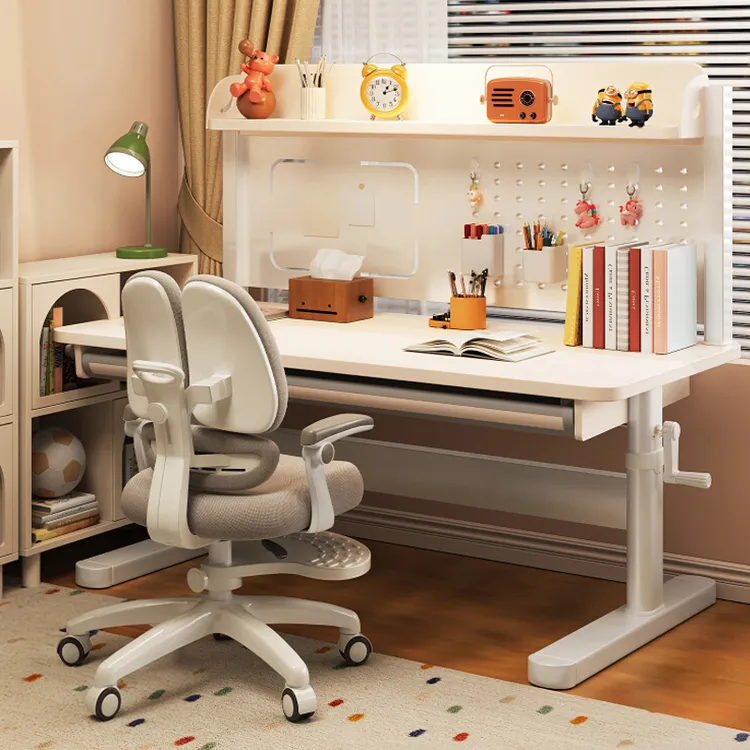儿童学习桌全实木书桌家用可升降写字桌中小学生专用课桌椅套装