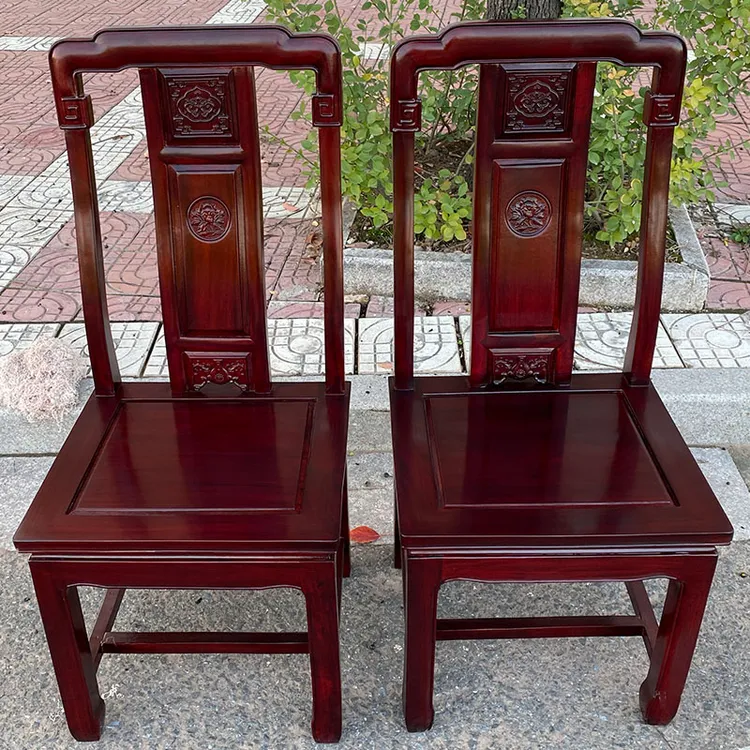 非洲红酸枝木餐椅东阳红木家具新中式素面椅子实木凳子