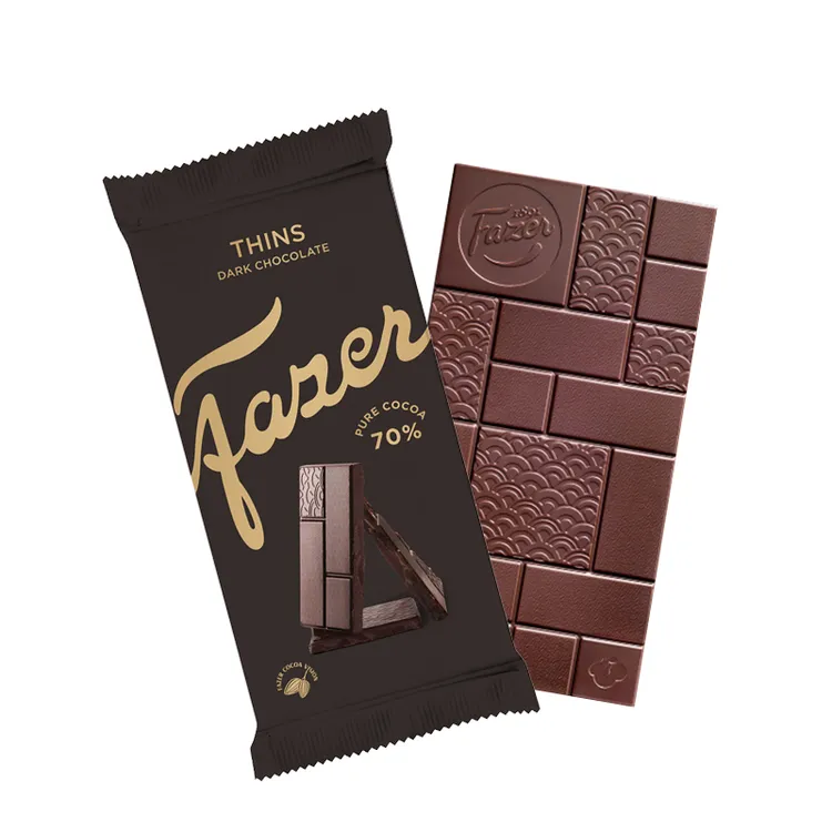 芬兰进口Fazer卡菲泽多口味牛奶巧克力纯可可脂黑巧95g排块零食