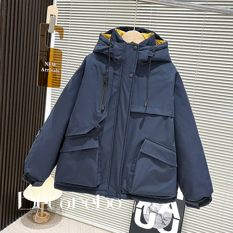 【夹棉加厚】青少年儿童装男童冬装棉服外套大童冬季男孩保暖派克服