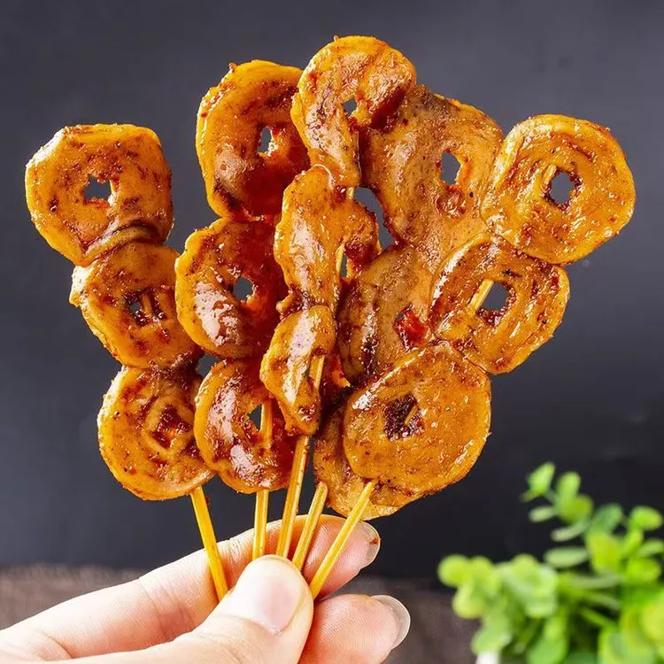  【发5包】手工爆辣素肠羊肉串鸭板肠烤面筋圈面筋片零食