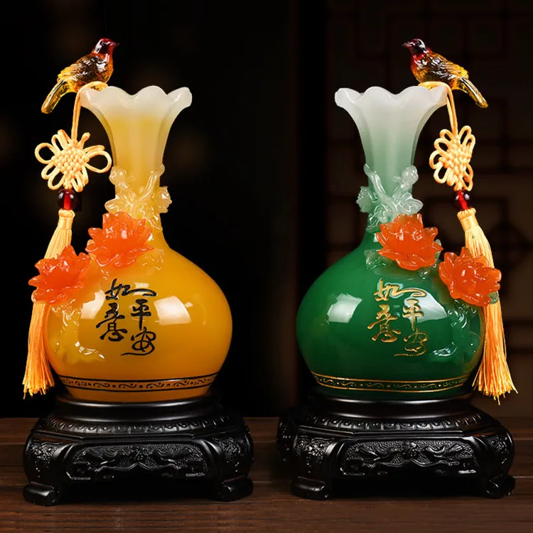 平安如意花瓶摆件客厅玄关柜电视柜书桌装饰品摆设送新朋好友礼物