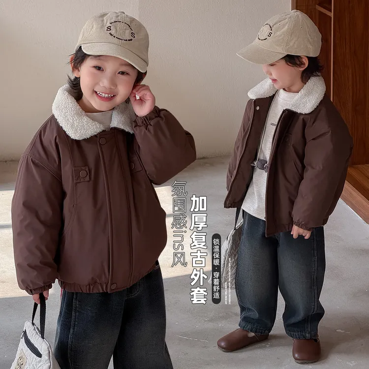 男童加厚外套2025新款秋冬装中大儿童休闲潮 WG28789悠悠童话童装