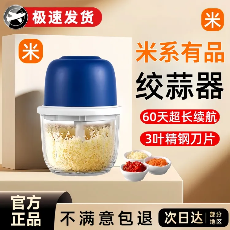 蒜泥神器电动压碎捣蒜辣椒家用绞肉机打蒜器辣椒搅拌机蒜蓉器厨房