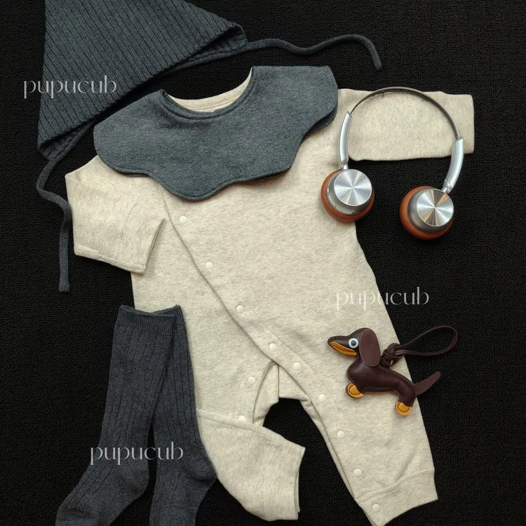 超绝燕麦色！Pupucub奶盖绒™爬服秋冬加绒连体哈衣婴儿衣服