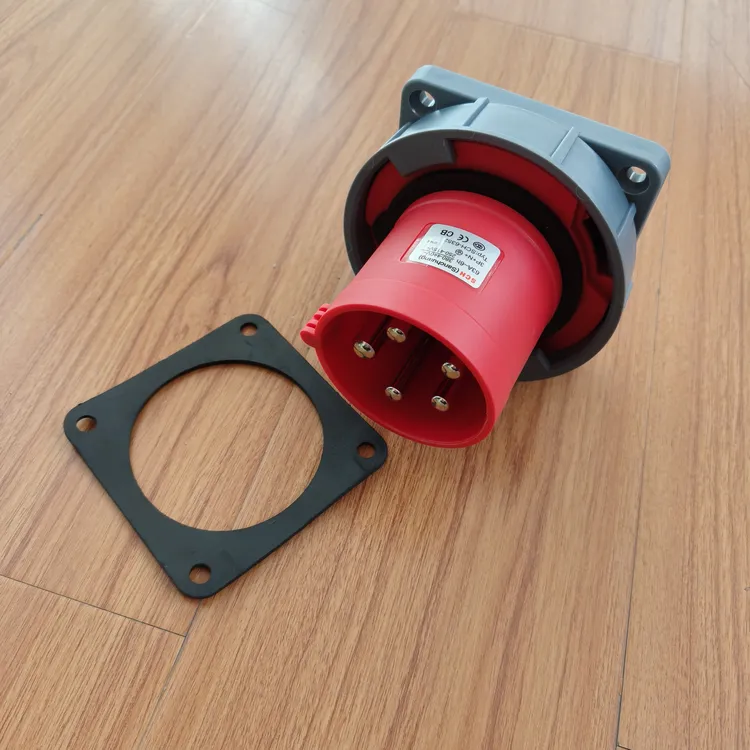 5芯63a公座IP67防水非防爆工业航空插头插座连接器电源配电箱电柜